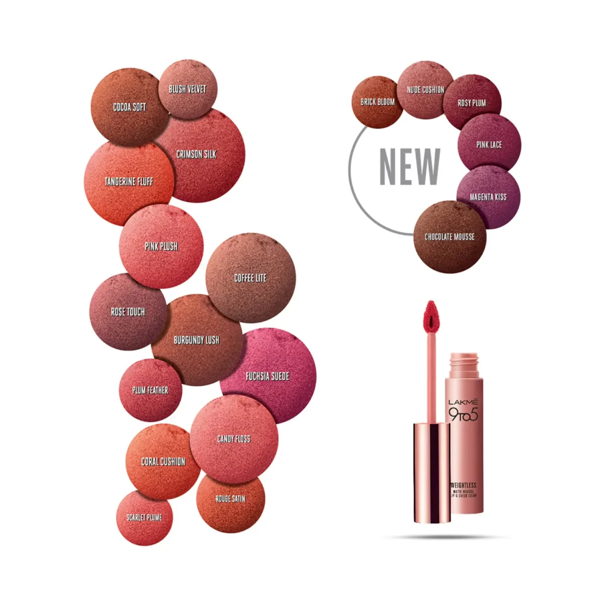 Lakme 9 To 5 Weightless Matte Mousse Lip & Cheek Color