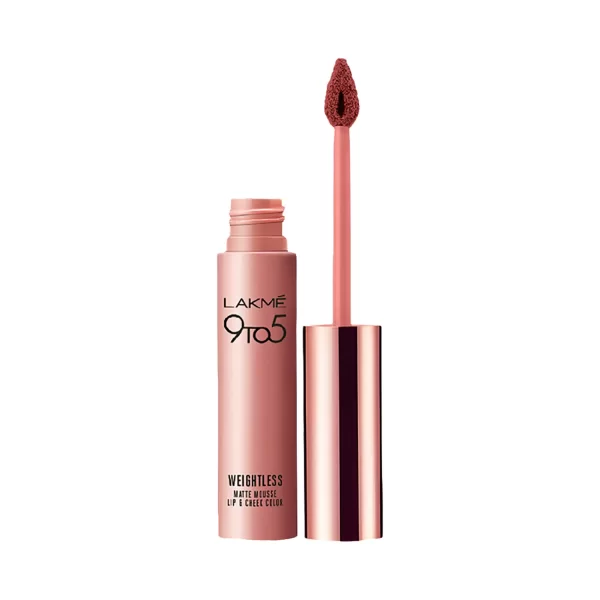 Lakme 9 To 5 Weightless Matte Mousse Lip & Cheek Color Cocoa Soft 1