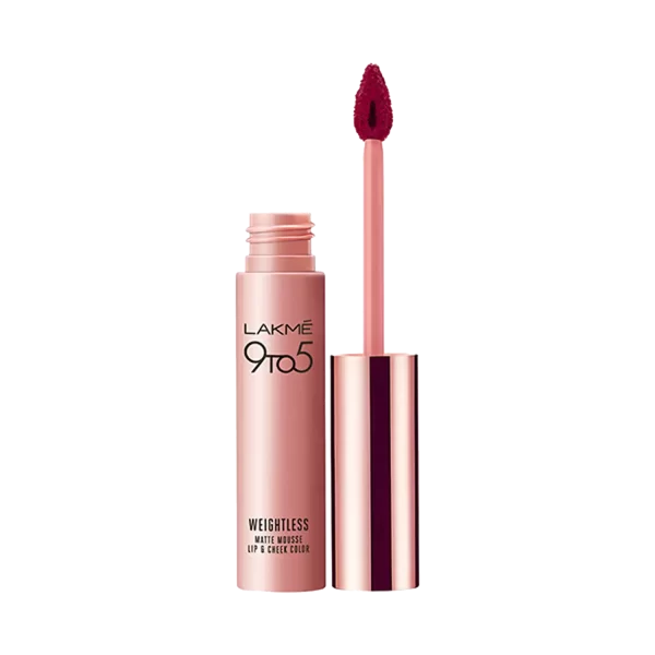 Lakme 9 To 5 Weightless Matte Mousse Lip & Cheek Color Rosy Plum 3