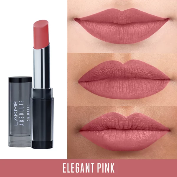 Lakme Absolute 3d Lipstick Elegant Pink 4