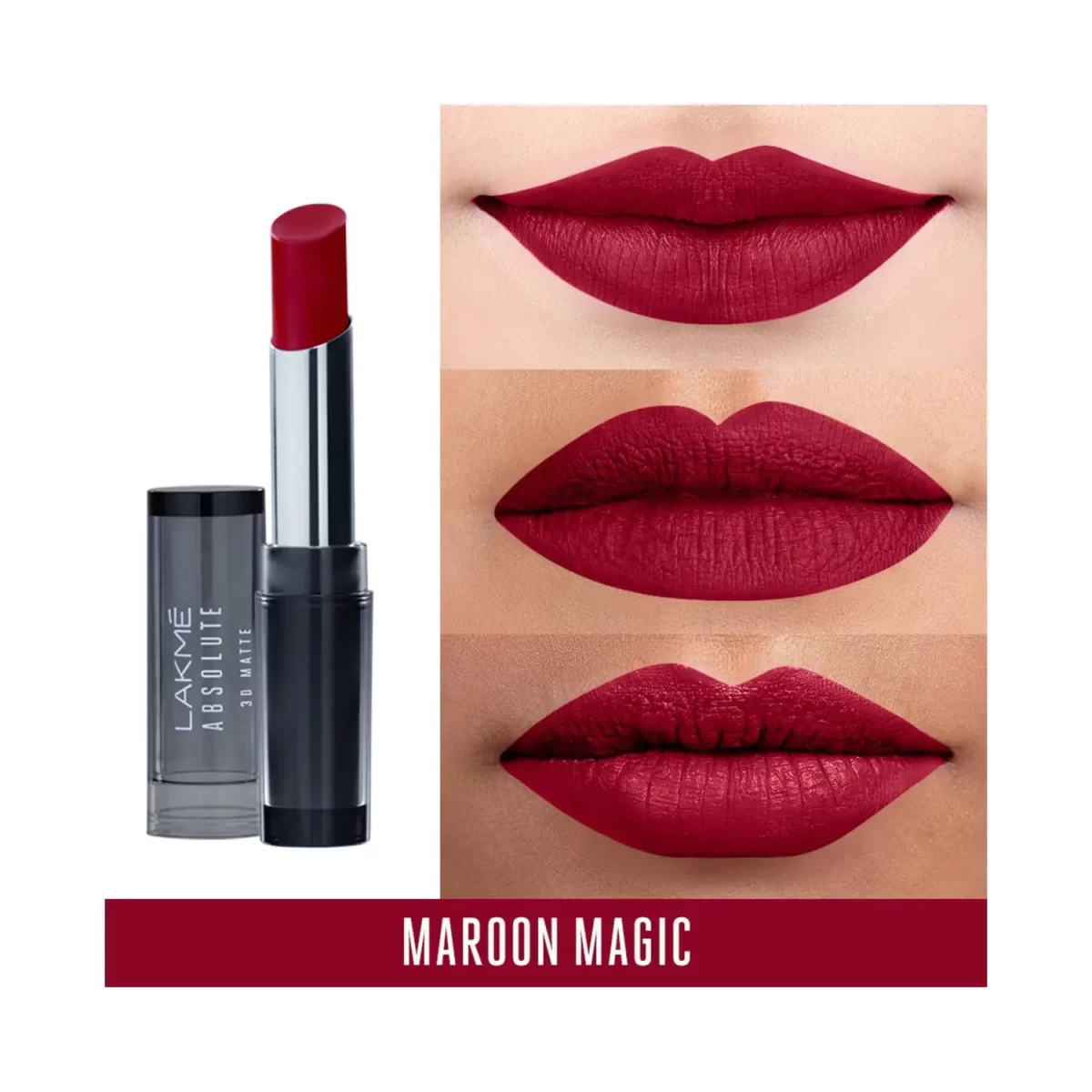 Lakme Absolute 3d Lipstick Maroon Magic 3