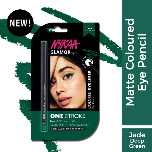 Nykaa Colored Kajal Eyeliner Eye Pencil Jade 1