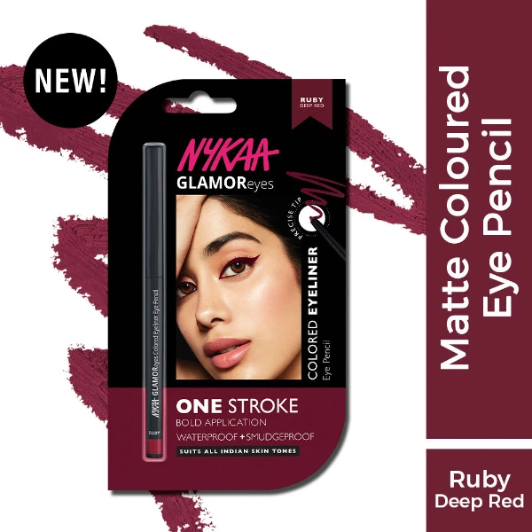 Nykaa Colored Kajal Eyeliner Eye Pencil Ruby 1