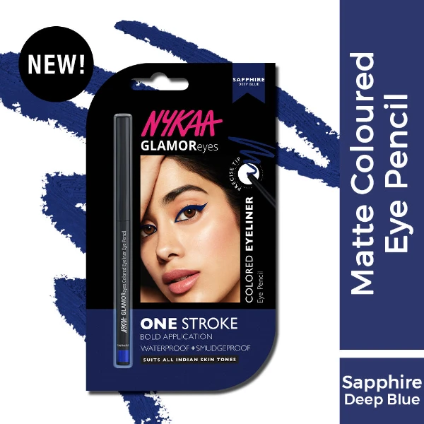 Nykaa Colored Kajal Eyeliner Eye Pencil Sapphire 1