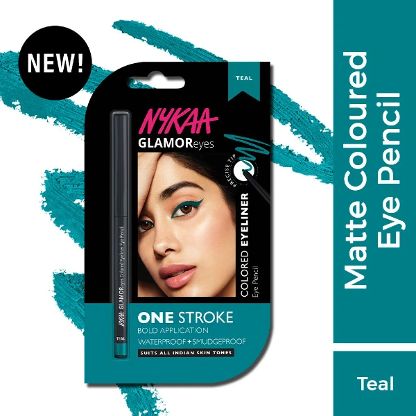 Nykaa Colored Kajal Eyeliner Eye Pencil Teal 1