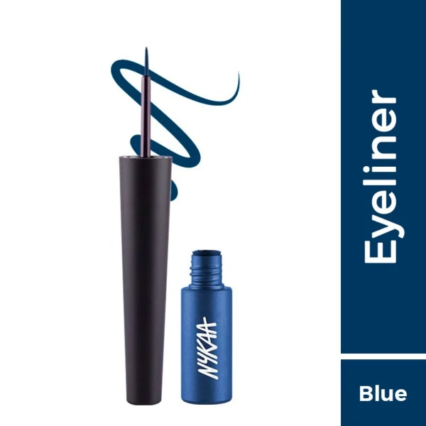 Nykaa Coloured Liquid Eyeliner Blue Chaotic Calypso 1