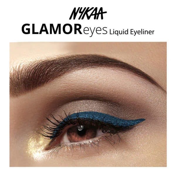 Nykaa Coloured Liquid Eyeliner Blue Chaotic Calypso 2