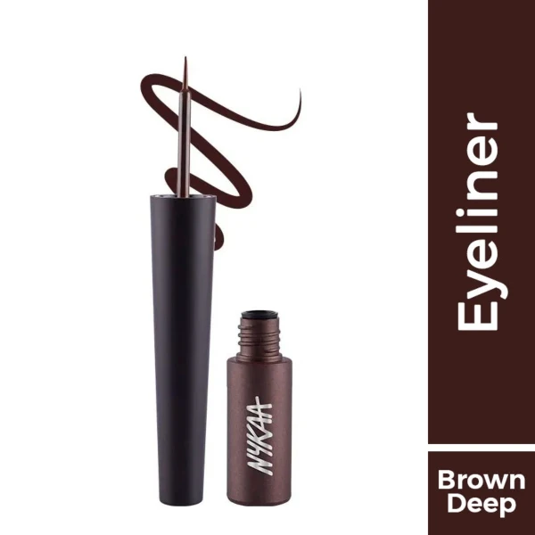 Nykaa Coloured Liquid Eyeliner Brown Dark Mystic Woods 1