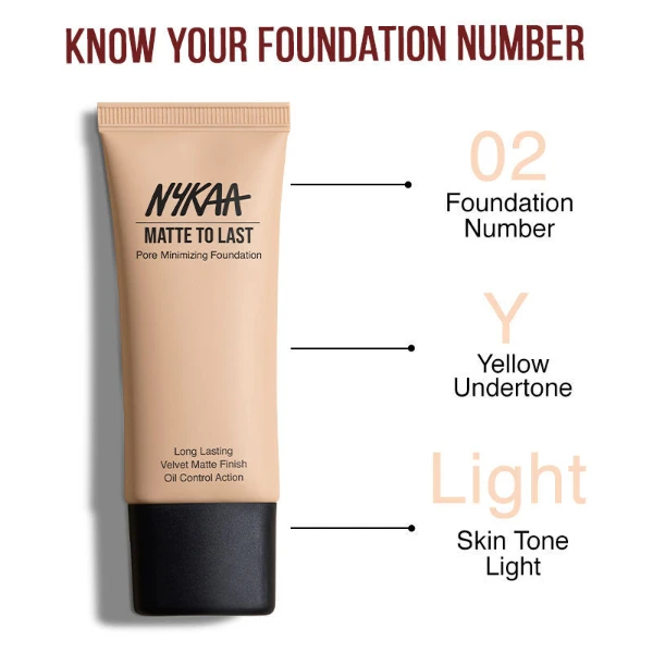 Nykaa Cosmetics Matte To Last Pore Minimizing Foundation 02y Light 2