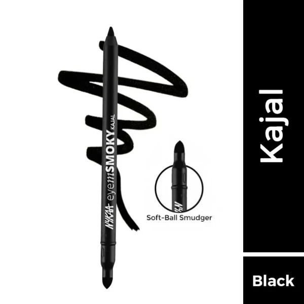 Nykaa Eyem Smoky Kajal Eyeliner Pencil Black 2