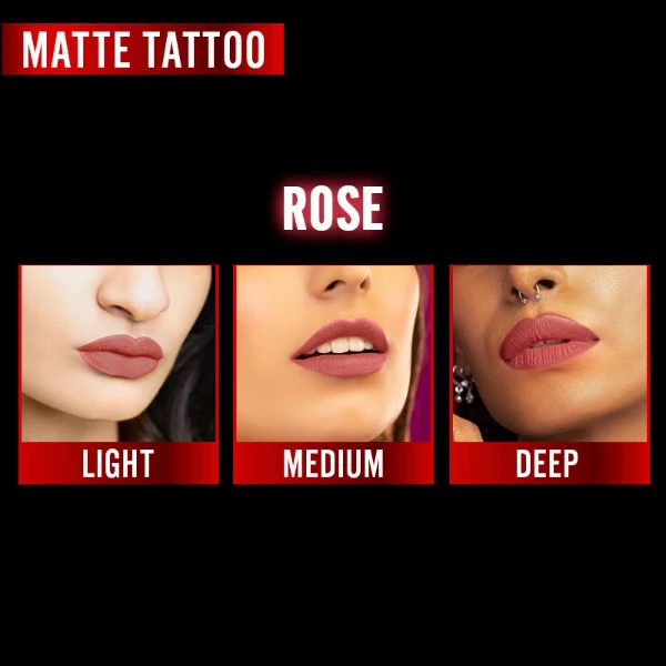 Nykaa Matte Tattoo Liquid Lipstick Rose 3