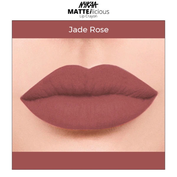 Nykaa Matte Illicious Lip Crayon Lipstick With Free Sharpener Jade Rose 11 2