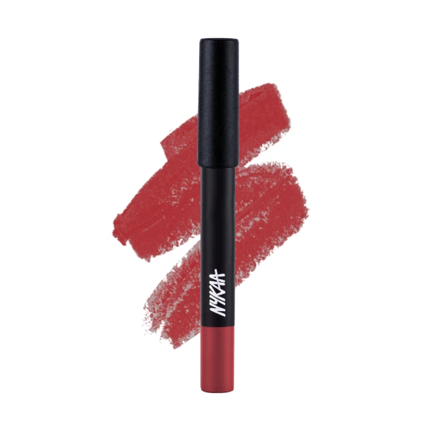 Nykaa Matte Illicious Lip Crayon Lipstick With Free Sharpener Kiss N Tell 06 3