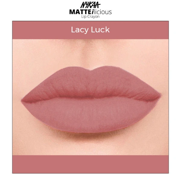 Nykaa Matte Illicious Lip Crayon Lipstick With Free Sharpener Lacy Luck 10 5