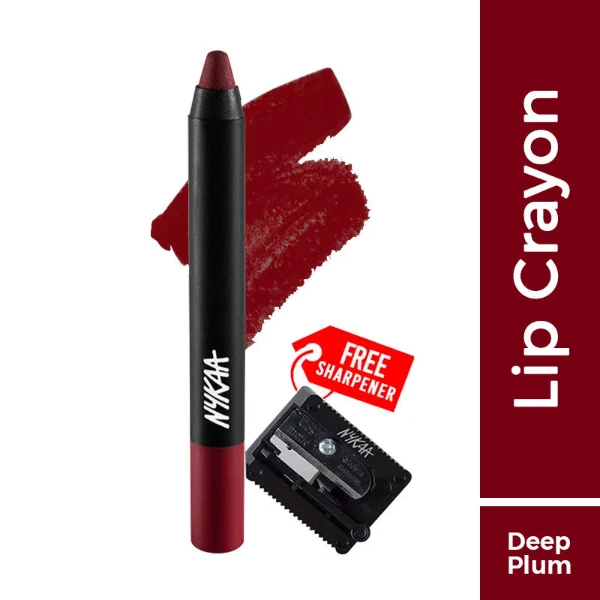 Nykaa Matte Illicious Lip Crayon Lipstick With Free Sharpener Perfect Plum02