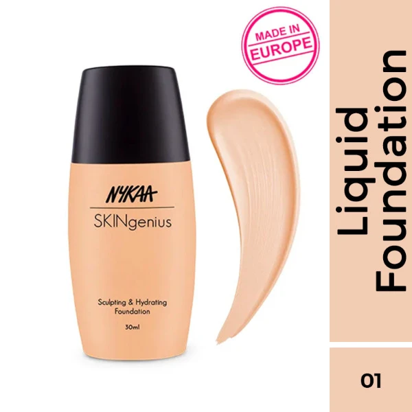 Nykaa Skingenius Sculpting & Hydrating Dewy Foundation Pure Ivory 01