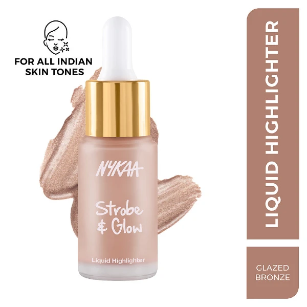 Nykaa Strobe & Glow Liquid Highlighter Glazed Bronze 1