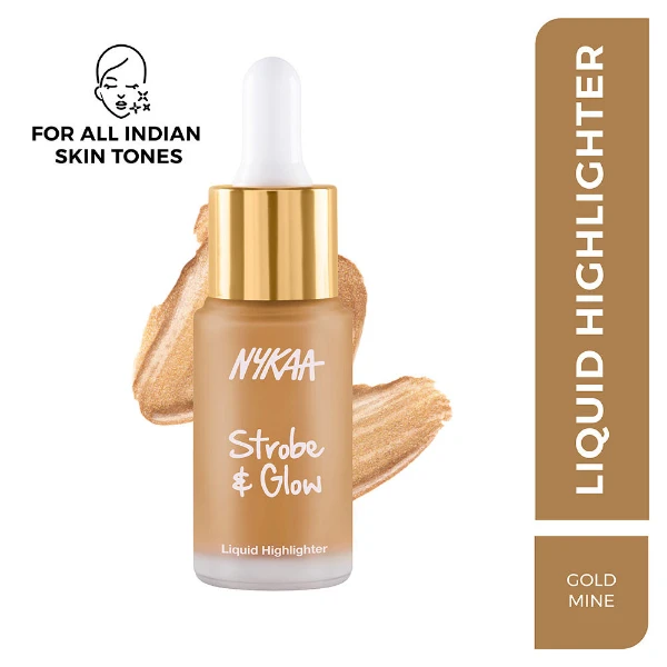 Nykaa Strobe & Glow Liquid Highlighter Gold Mine 1