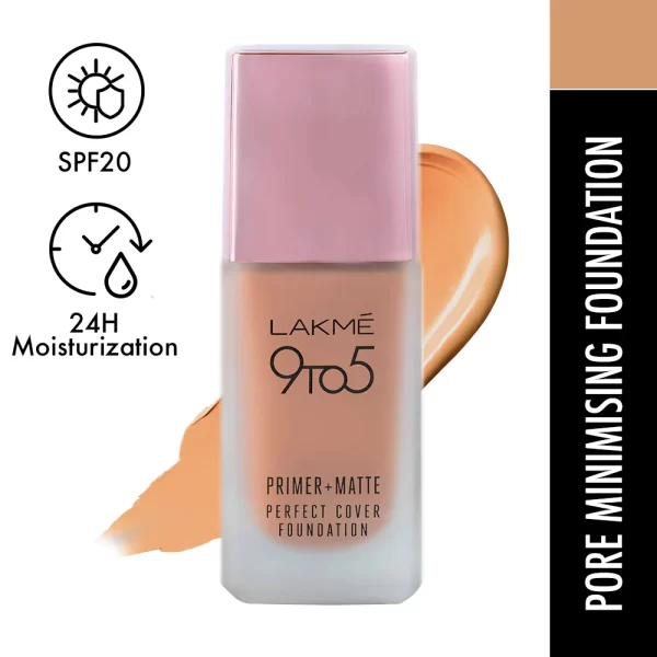 Lakme 9 To 5 Primer + Matte Perfect Cover Foundation C300 Cool Cinnamon 1