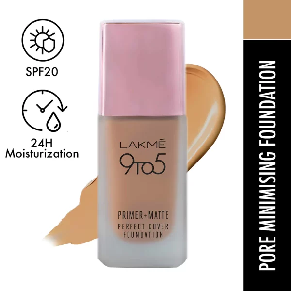 Lakme 9 To 5 Primer + Matte Perfect Cover Foundation C330 Cool Mocha