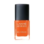 Lakmé Absolute Gel Stylist Nail Color, Glossy Finish, 99 Pumpkin