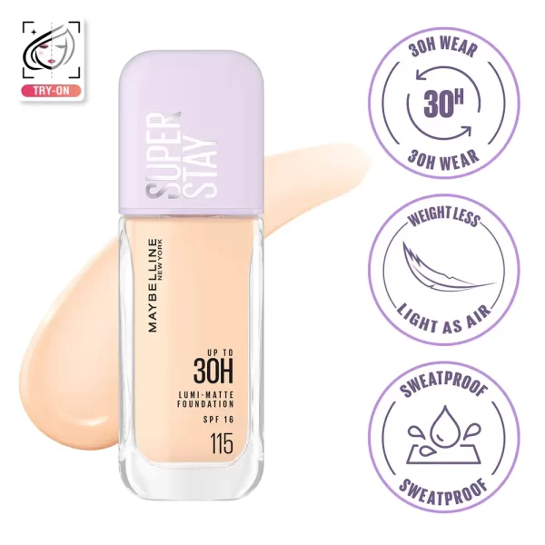 Maybelline New York Super Stay Lumi Matte Liquid Foundation 115 1