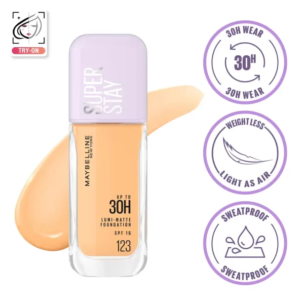 Maybelline New York Super Stay Lumi Matte Liquid Foundation 123 1