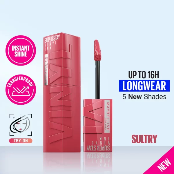 Maybelline New York Super Stay Vinyl Ink Liquid Lipstick Sultry 1