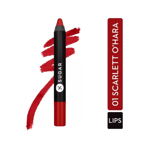 Sugar Cosmetics Matte As Hell Crayon Lipstick 01 Scarlett O'hara (red) 1