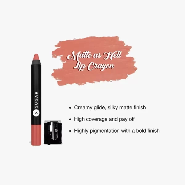 Sugar Cosmetics Matte As Hell Crayon Lipstick 04 Holly Golightly (nude) 2