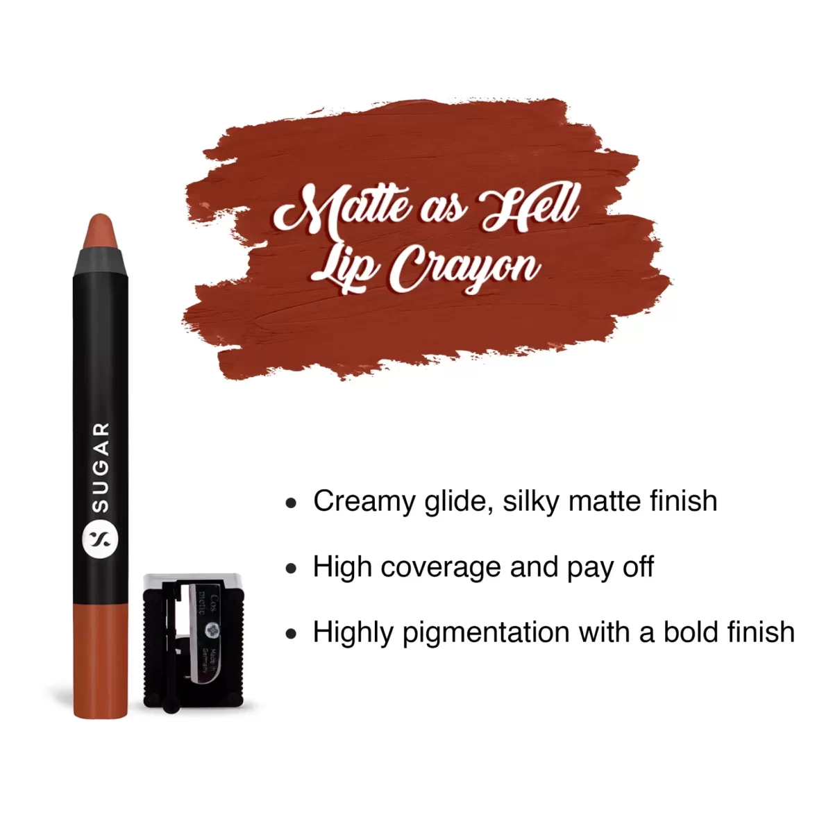 Sugar Matte As Hell Crayon Lipstick With Free Sharpener 16 Claire Underwood 3