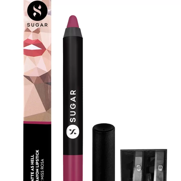 Sugar Matte As Hell Crayon Lipstick With Free Sharpener 32 Miss Rosa 2