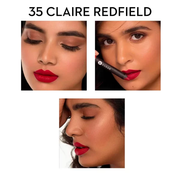 Sugar Matte As Hell Crayon Lipstick With Free Sharpener 35 Claire Redfield (pure Red) 5