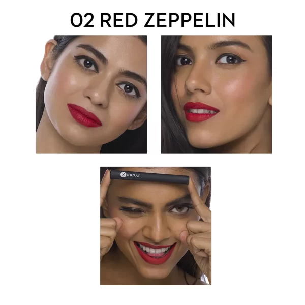 Sugar Matte Attack Transferproof Lipstick 02 Red Zeppelin (chilli Red) 2