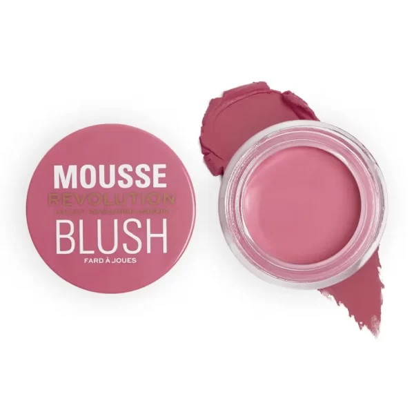 Makeup Revolution Mousse Blush For Cheeks & Eyes Non Sticky Soft Focus Effect Blossom Rose Pink 1