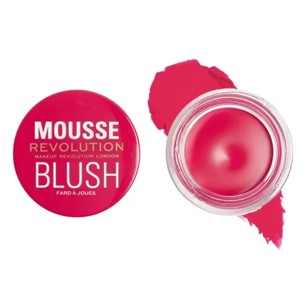 Makeup Revolution Mousse Blush For Cheeks & Eyes Non Sticky Soft Focus Effect Juicy Fuchsia Pink 1