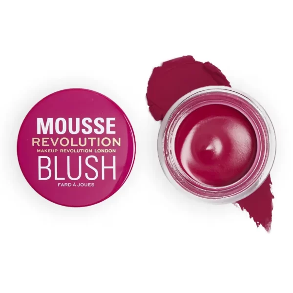 Makeup Revolution Mousse Blush For Cheeks & Eyes Non Sticky Soft Focus Effect Passion Deep Pink 1