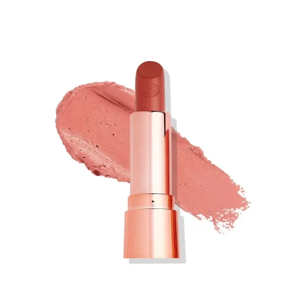 Makeup Revolution Satin Kiss Lipstick Heart Race Peach Nude 4