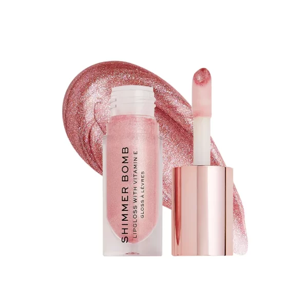 Makeup Revolution Shimmer Bomb Lipgloss Infused With Vitamin E For Extra Nourishment Glimmer Nude 1