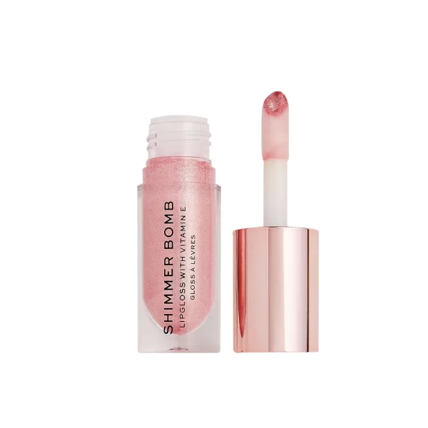 Makeup Revolution Shimmer Bomb Lipgloss Infused With Vitamin E For Extra Nourishment Glimmer Nude 3