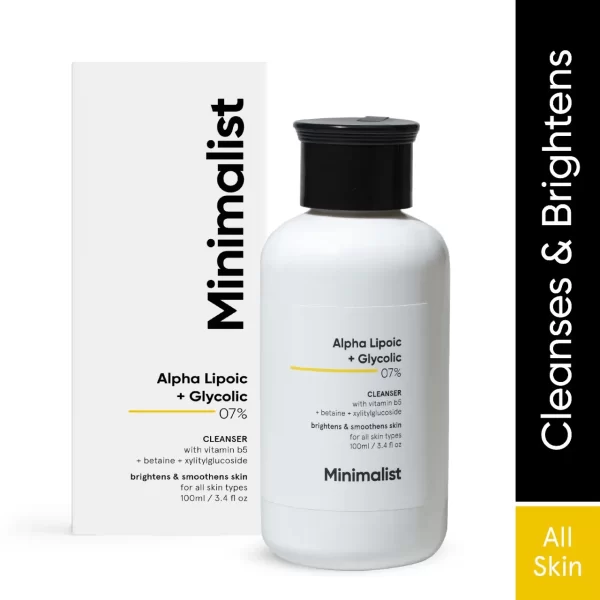 Minimalist 7% Ala & Aha Brightening Face Wash With Vitamin B5 & Glycolic Acid For Glowing Skin 1