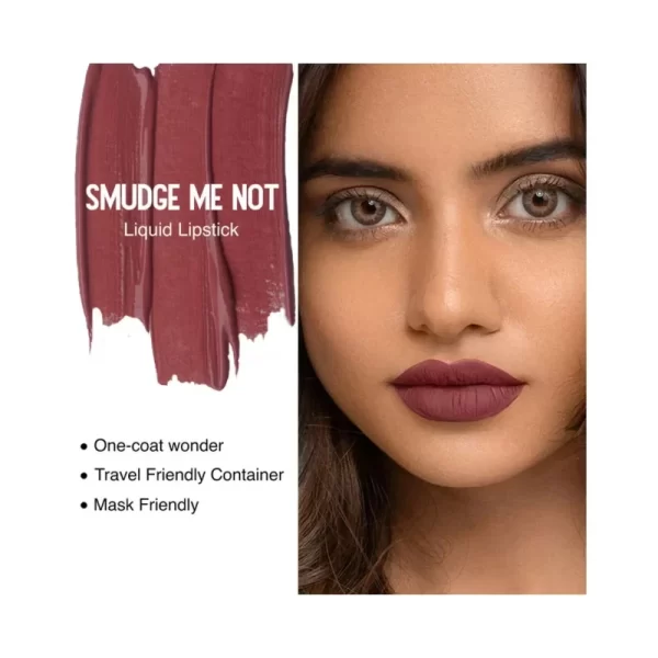 Sugar Cosmetics Smudge Me Not Liquid Lipstick 18 Divine Praline (dusty Burgundy) 2