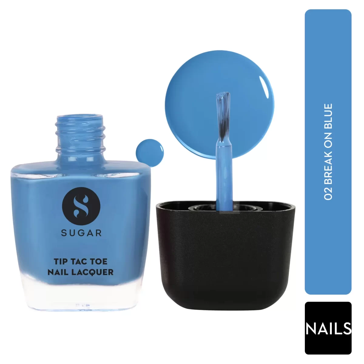 Sugar Tip Tac Toe Nail Lacquer Classic 02 Break On Blue 1