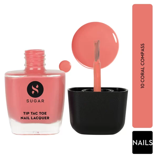 Sugar Tip Tac Toe Nail Lacquer Classic 10 Coral Compass 1