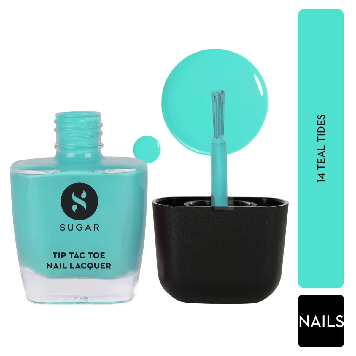 Sugar Tip Tac Toe Nail Lacquer Classic 14 Teal Tides 1