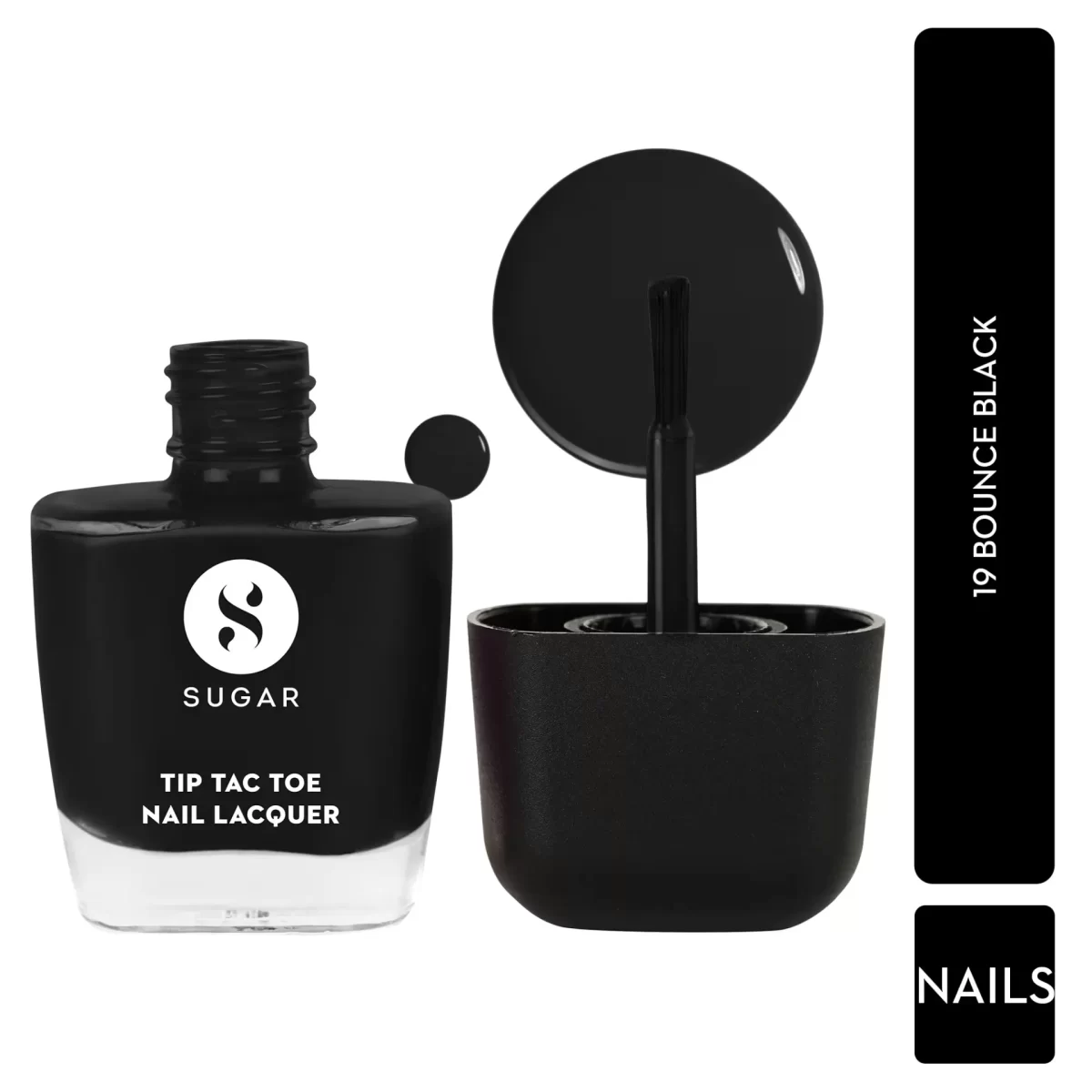 Sugar Tip Tac Toe Nail Lacquer Classic 19 Bounce Black 1