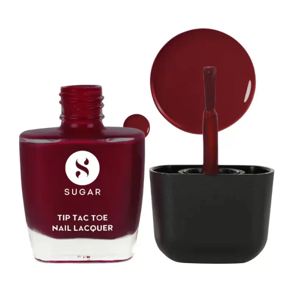 Sugar Tip Tac Toe Nail Lacquer Classic 30 Maroon Meadow 1