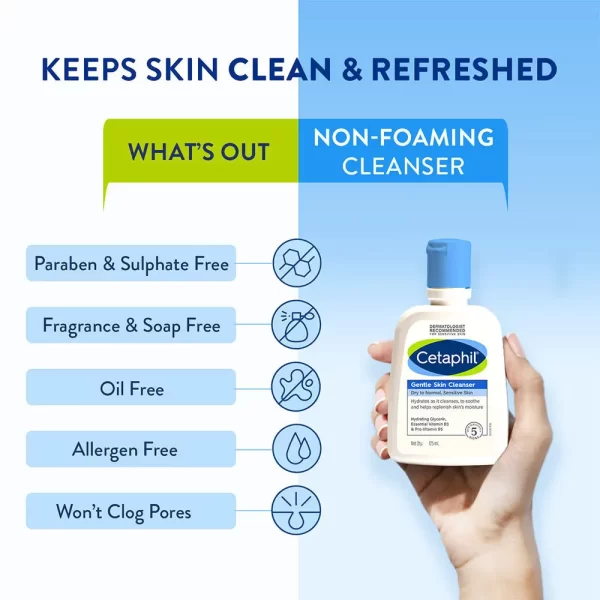 Cetaphil Gentle Skin Cleanser Dry To Normal Skin With Niacinamide Dermatologist Recommended 4