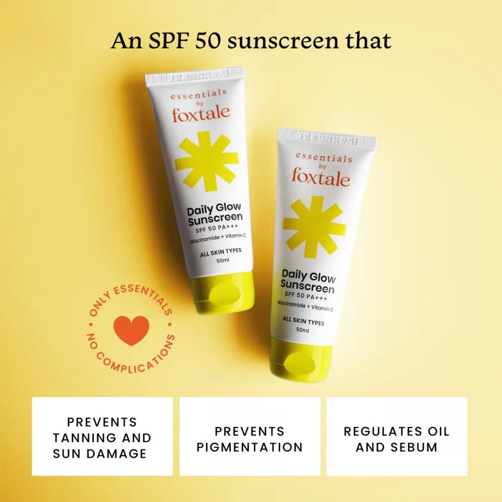 Foxtale Glow Sunscreen Spf 50 Pa++++ Sunscreen With Vitamin C 4