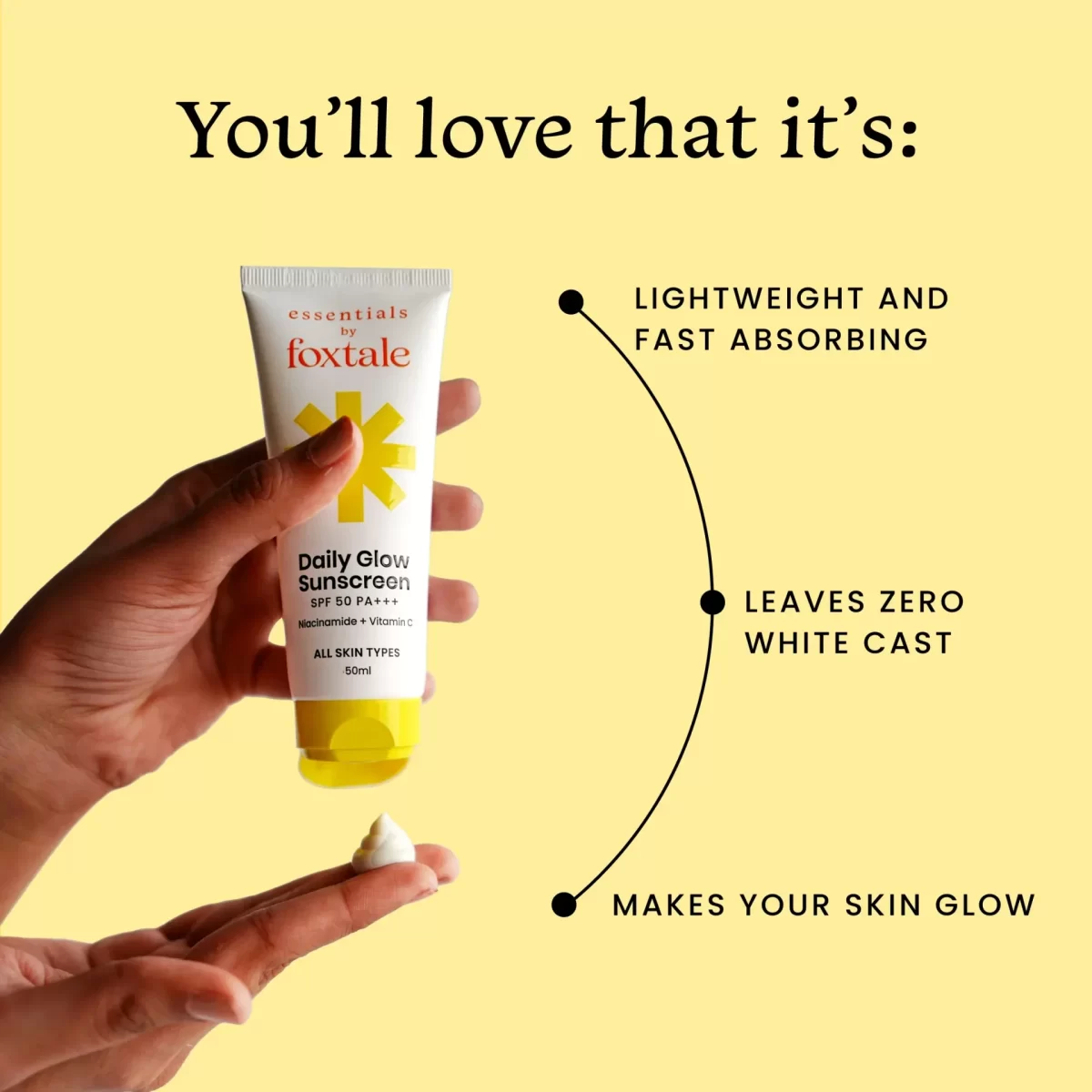 Foxtale Glow Sunscreen Spf 50 Pa++++ Sunscreen With Vitamin C 6